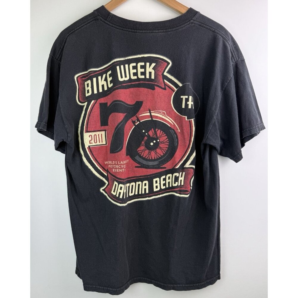 Harley-Davidson Daytona Beach Bike Week 70th Anniversary 2011 T-Shirt Sz Large - Picture 8 of 11